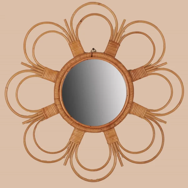 Cane Flower Mirror