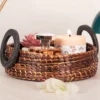 Handmade Sikki Grass Multipurpose Round Tray - Image 2
