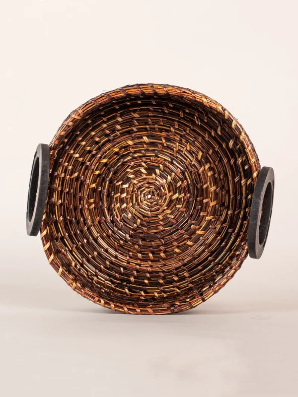 Handmade Sikki Grass Multipurpose Round Tray - Image 5